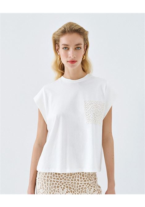 Camicetta con dettaglio a maglia ACCESS fashion | 63-2144-110BIANCO